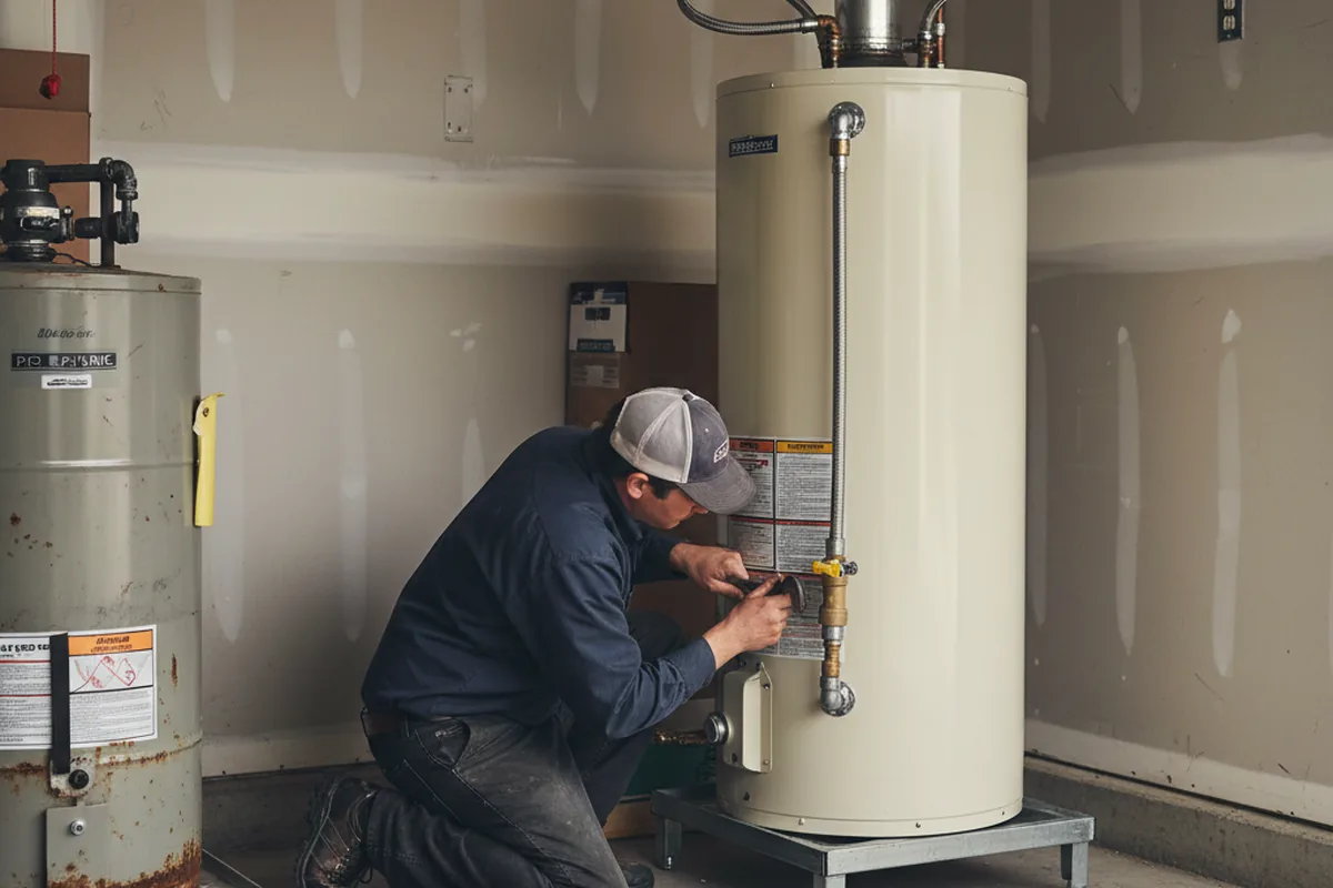 Water heater and shutoff valve replacement in North Dighton