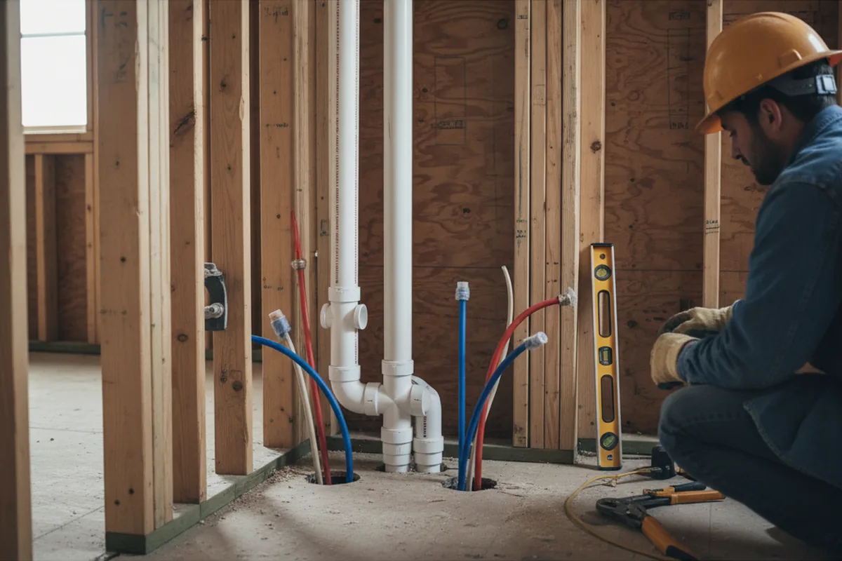 Drain and supply rough-in during Garbage Disposal Repair in North Dighton